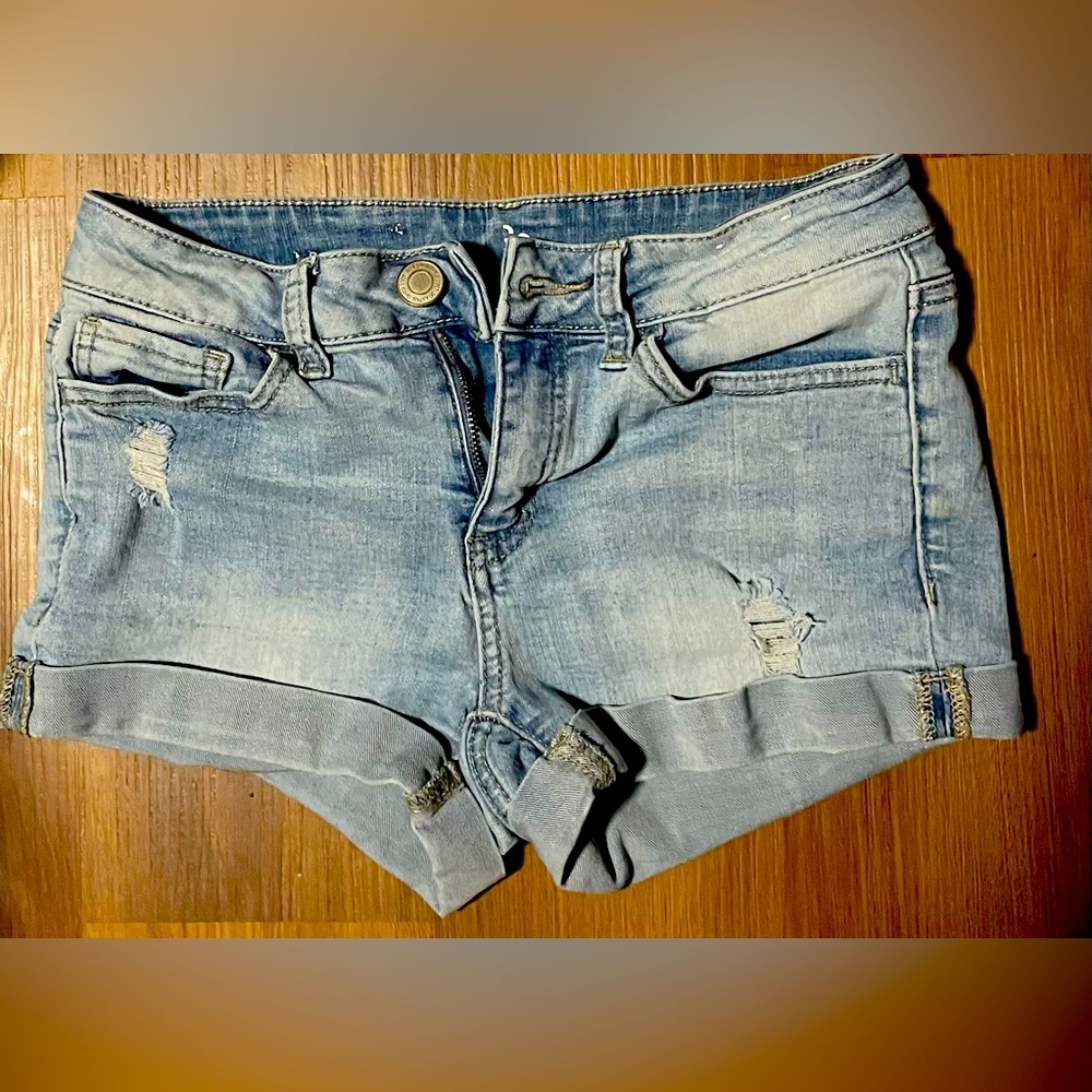 SO Blue Jean Shorts Distressed Cuffed